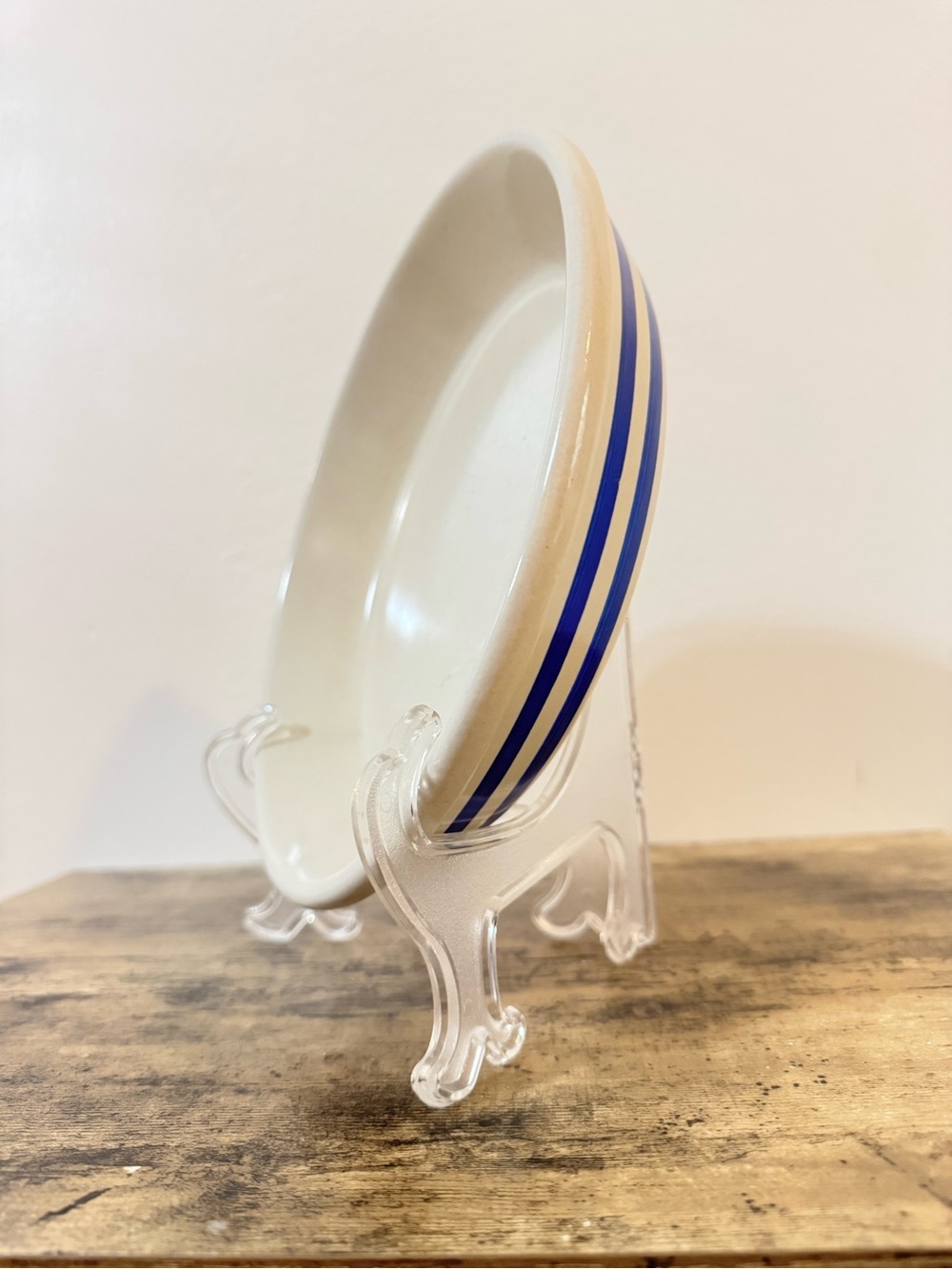 Robinson Ransbottom Pottery Blue Stripe Pie Plate | RRP Roseville Ohio USA - Picture 5 of 9